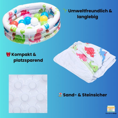 ToddlerTide-Runde aufblasbare Baby Kleinkinder Schwimmbad tragbare aufblasbare Kinder kleine Pumpe Cartoon Dinosaurier Pool Indoor Outdoor